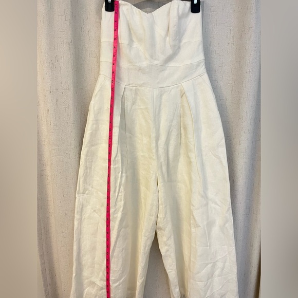 Greylin Strapless Linen Cream Jumpsuit - Picture 8 of 8